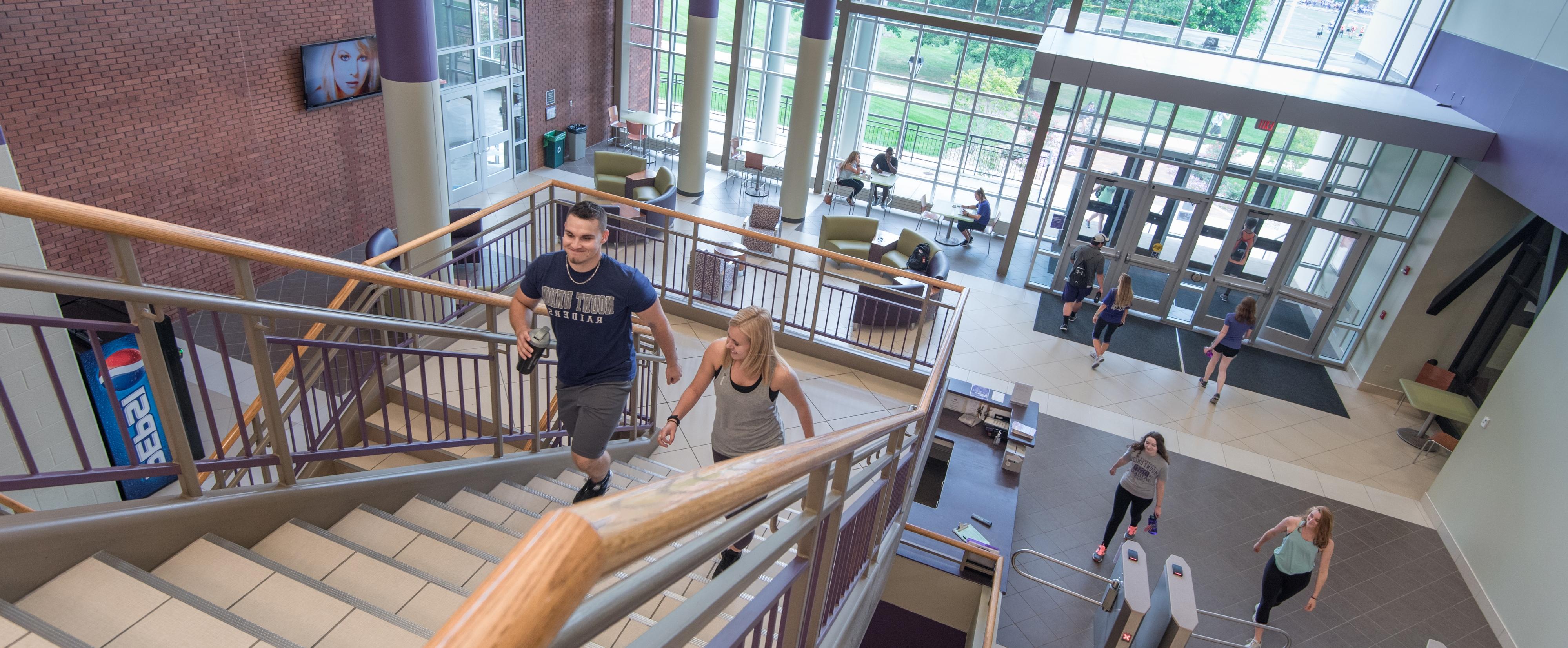 students walking in maac